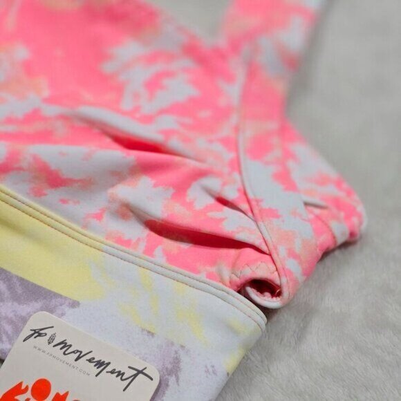 FP Movement ✦ Tie-Dye Sports Bra ✦ Bright Pink Double Strap Elastic Band S NWT - Picture 6 of 14